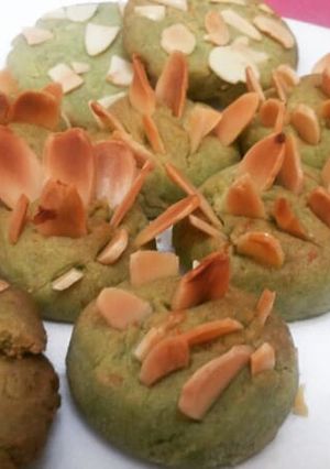 Foto resep Cookies Matcha Almond surprise Mama