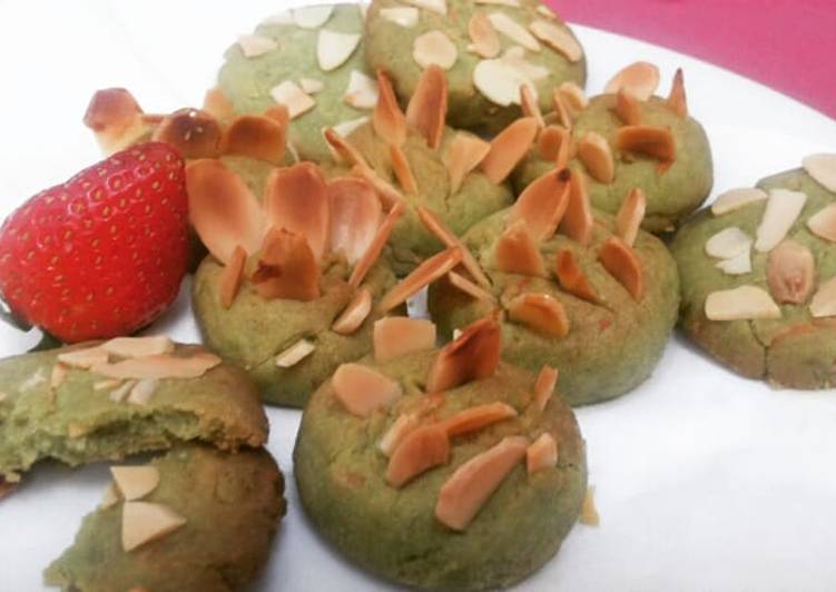 Resep Cookies Matcha Almond surprise Mama Anti Gagal