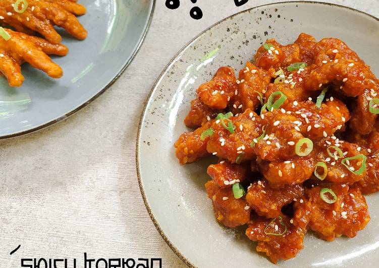 Cara Mudah Membuat Spicy Korean Fried Chicken (Yangnyeom Chicken) Enak dan Antiribet