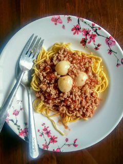 Hình của món Mì sốt bò băm.