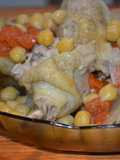 Pollo guisado con hinojo y Garbanzos