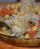 Pollo guisado con hinojo y Garbanzos