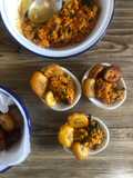 Nigerian Breakfast Scrambled Wara (tofu) in Obe-Ata w/ Plantain