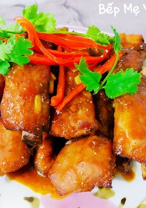 Hình của món Sườn non nướng nồi chiên không dầu.