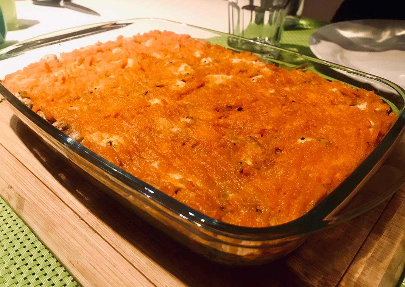 Pastel de calabaza, pollo y papa 🥔