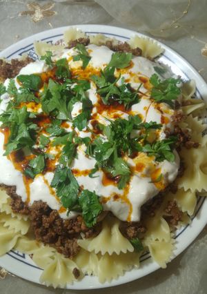 صورة لوصفة ترند مانتي المعكرونة التركية Turkish viral pasta 🇹🇷