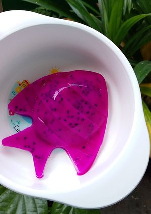 Foto resep Puding Santan Buah Naga #MpasiSnack11bulan