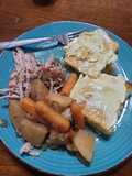 Slow cooked pork tenderloins with vegetables