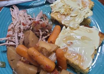 Fast Cooking Methods Slow cooked pork tenderloins with vegetables Home Style