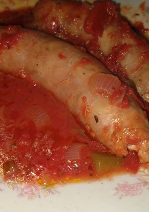 Una foto de Chorizos a la pomarola