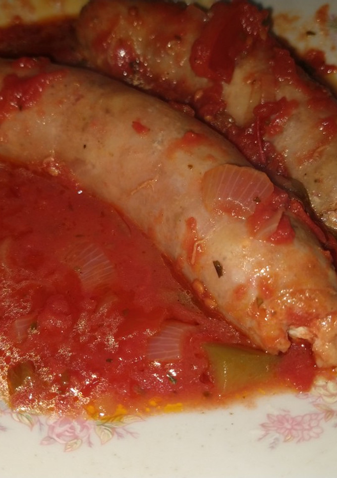 Una foto de Chorizos a la pomarola
