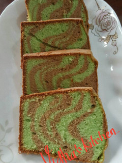 Foto resep Bolu zebra pandan coklat sederhana