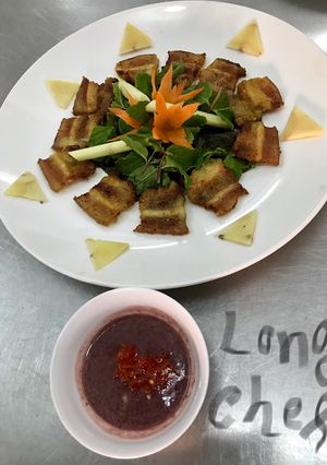 Hình của món Thịt ba chỉ nướng giềng mẻ.