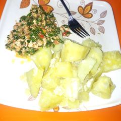 Potato and vegetable egg sauce A picture of Potato and vegetable egg sauce.
