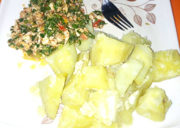 Easiest Way to Make Any-night-of-the-week Potato and vegetable egg sauce