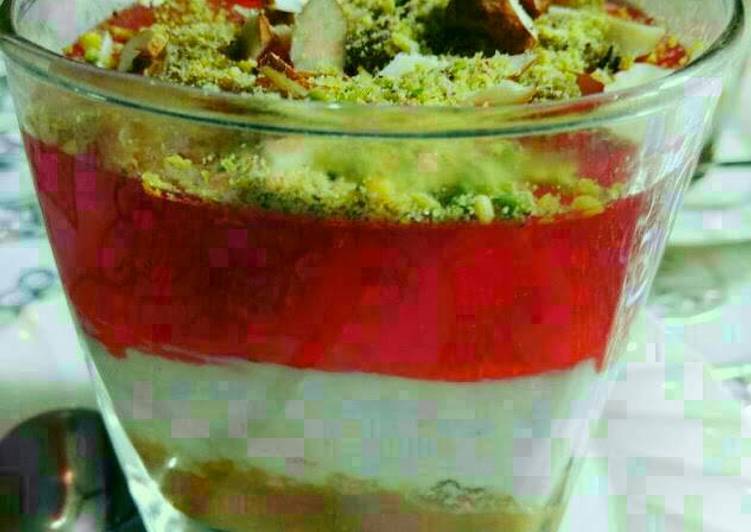 Steps to Make Super Quick Homemade Layered Hung Curd Jelly (Dessert)