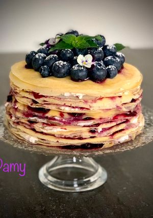 Foto di Crêpes cake mirtilli e crema al mascarpone