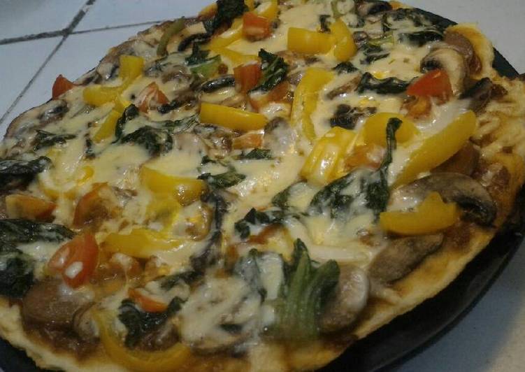 Pizza sosis jamur (tanpa oven)
