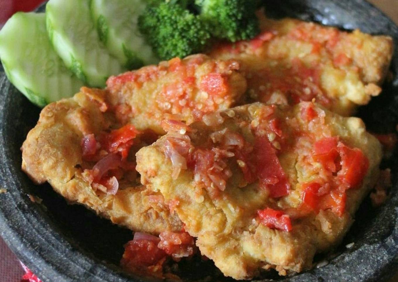 Telur crispy geprek