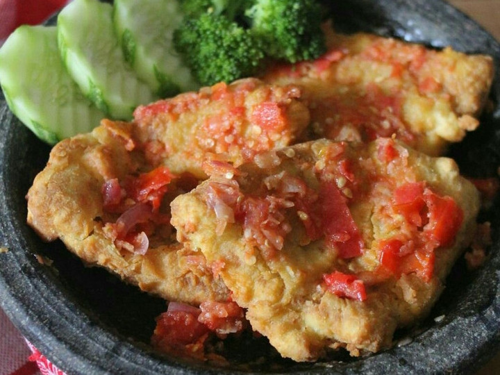 Resep Telur crispy geprek Anti Gagal