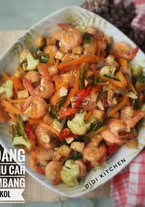 Foto resep Udang Tahu cah kembang kol