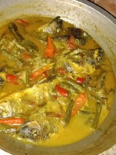 Foto resep Mujaer+kacang panjang bumbu kuning