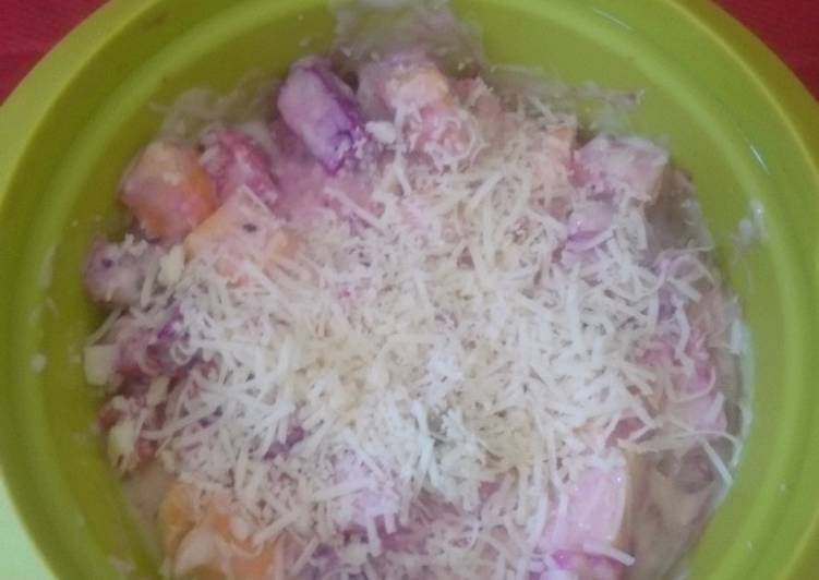 Salad buah saus kental