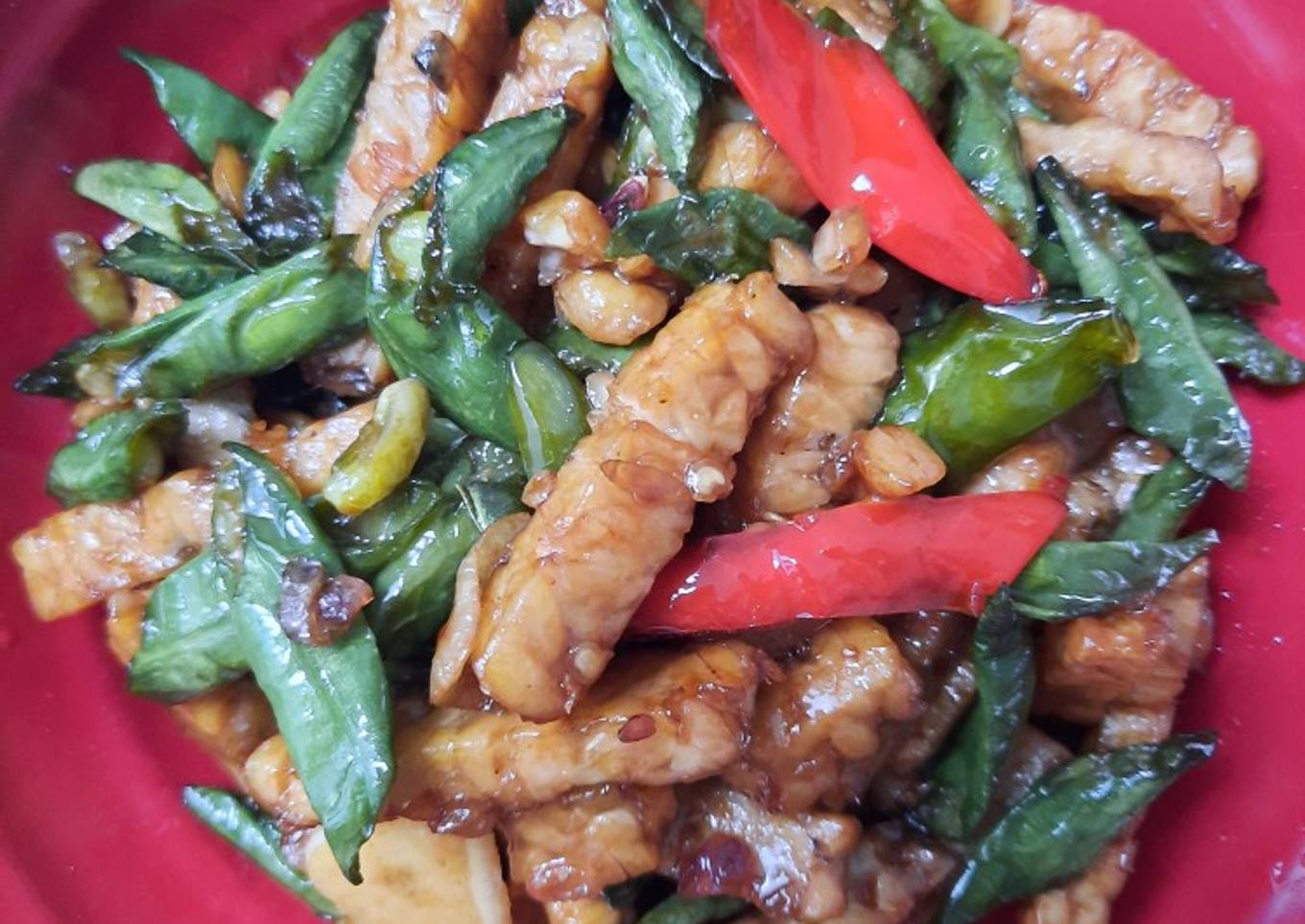 Tumis Tempe Kacang Panjang
