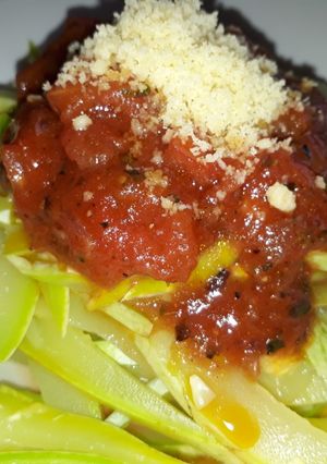 Una foto de Fetuccini de zapallo italiano