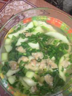 Hình của món Canh bầu nấu nghêu biển.