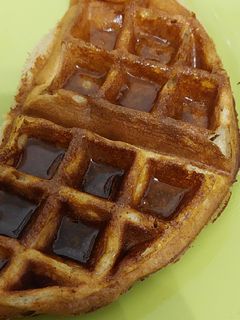 Una foto de Waffles de avena y banana