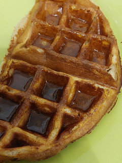 Una foto de Waffles de avena y banana
