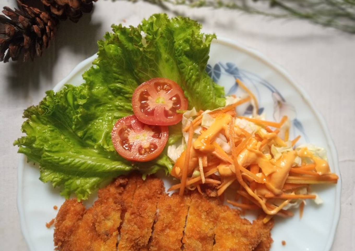 Chicken Katsu Chrispy + Salad Segar ala HokB*n