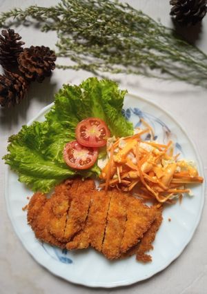 Foto resep Chicken Katsu Chrispy + Salad Segar ala HokB*n