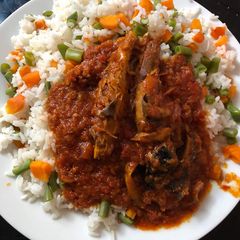 A picture of Palm oil stew rice.