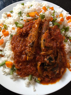 A picture of Palm oil stew rice.