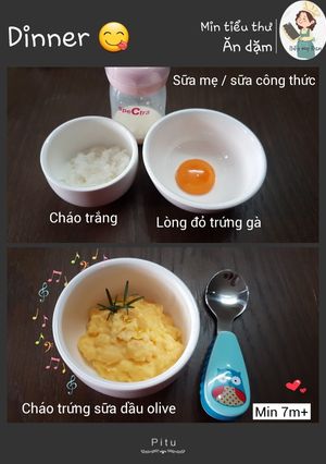 Hình của món Cháo trứng sữa dầu olive.
