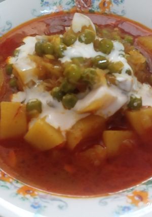 A picture of Aloo matar ki sabji.