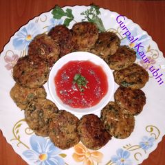 A picture of Swiss chard spinach patties🫑🧅🥬.