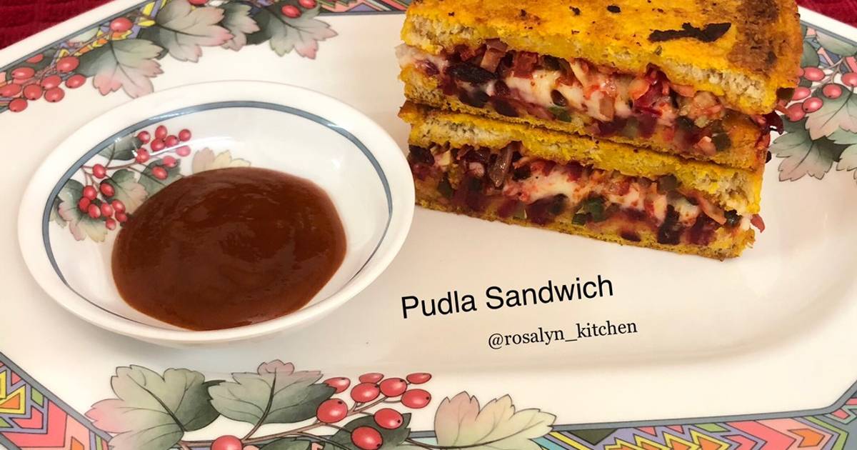 Pudla Sandwich Recipe by Rosalyn_Kitchen Cookpad