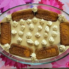 A picture of Biscoff biscuit layer pudding.