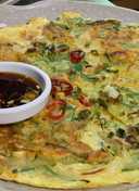 Haemul Pajeon (Seafood pancake with scallions and chillies)