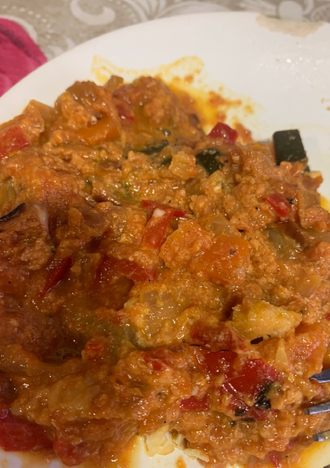 Una foto de Tomate frito de tomate triturado