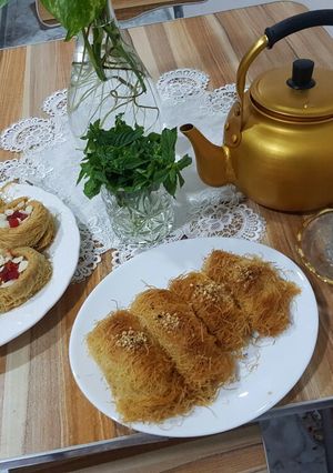 صورة لوصفة كنافة بالمكسرات 👌💕