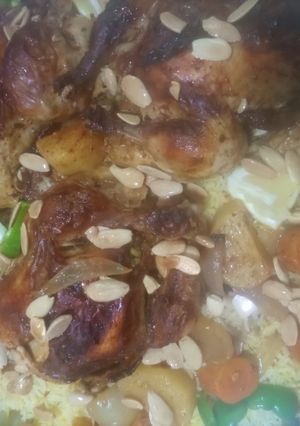 صورة لوصفة جاج محشي فريكه ورز مندي