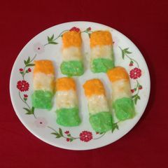 A picture of Tri colour burfi.