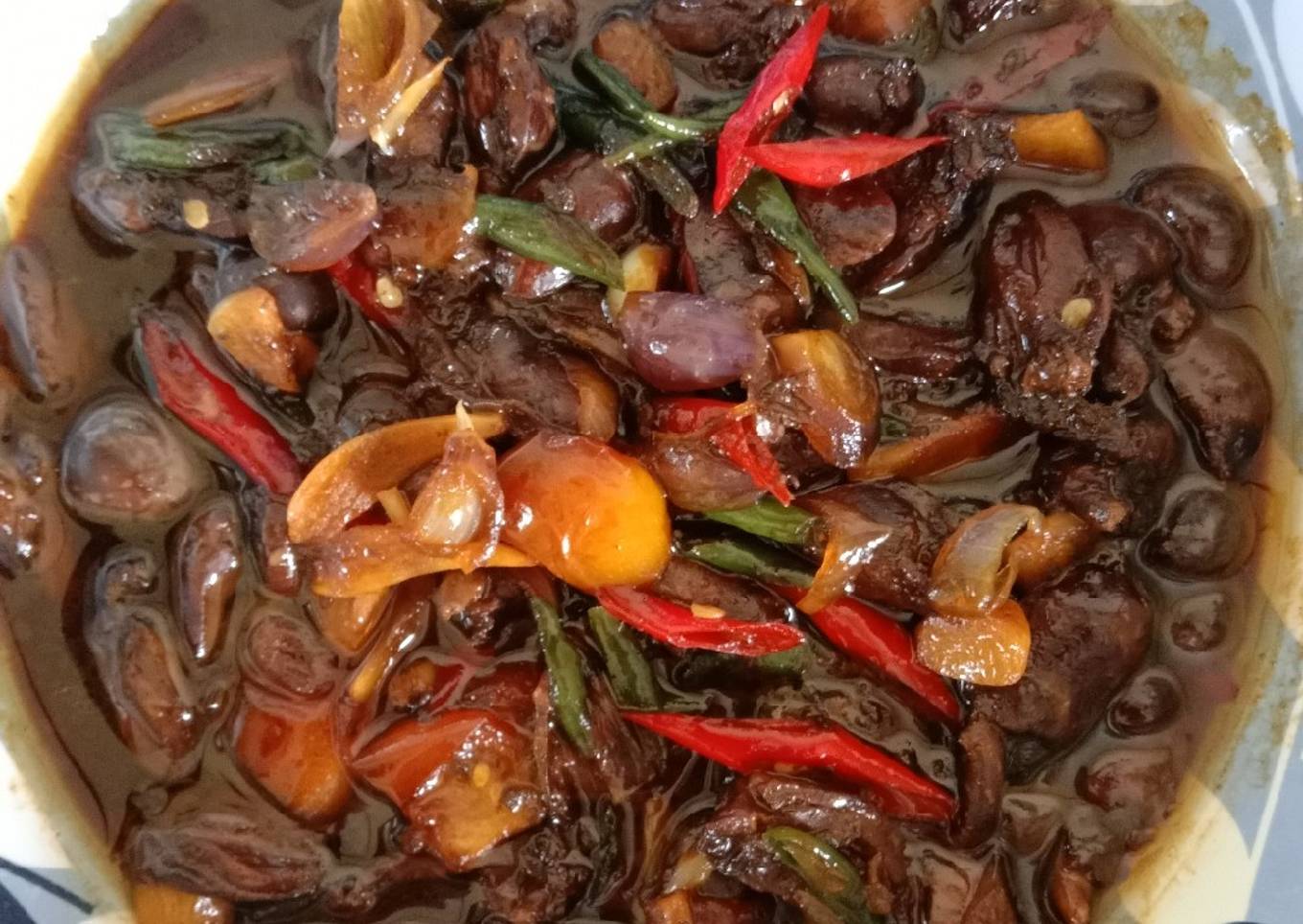 Jantung Ayam dimasak kecap