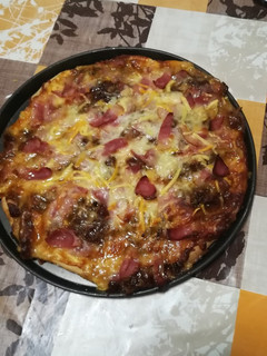 Una foto de Pizza a la carbonara a mi manera