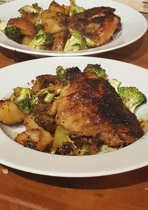 A picture of Honey Mustard Chicken Skillet Bake.