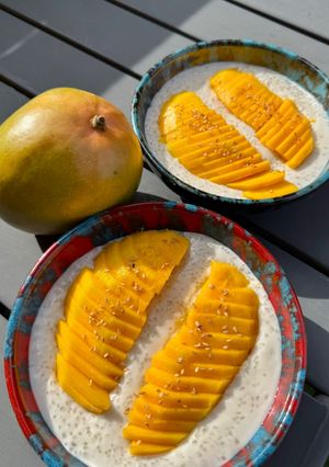 Une photo de Tapioca au lait de coco et mangue
